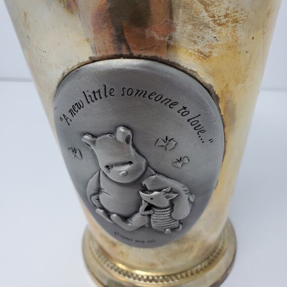 Disney Silverplate Metal Tumbler Goblet Vase Winnie Poo Piglet 6" Collectible - Picture 5 of 5